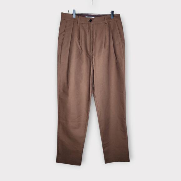 Norse Projects Karen Brown Compact Twill Tapered Trouser Pants Women’s 10 - Picture 1 of 6